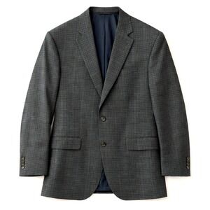 Jack Victor Sport Coat Gibson SPJ Mens 42R Grey Plaid Italian Wool Blazer Jacket